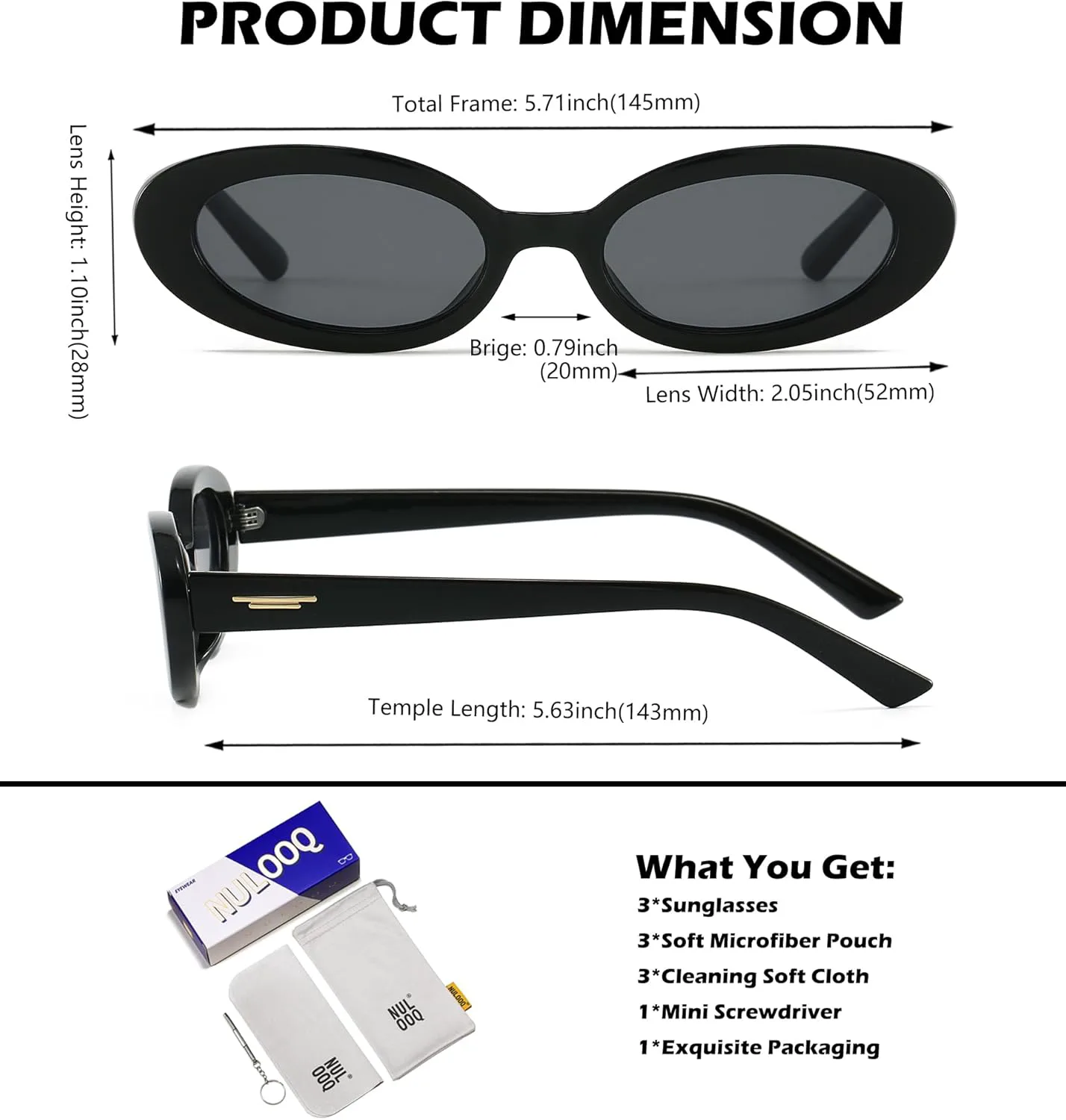 

Солнцезащитные очки NULOOQ Retro Tiny Oval для женщин, винтажные, в стиле 90-х, для маленького лица, узкая форма, C4* (Black/Gray + Red/Gray + Green/Gray) - 3 Pack