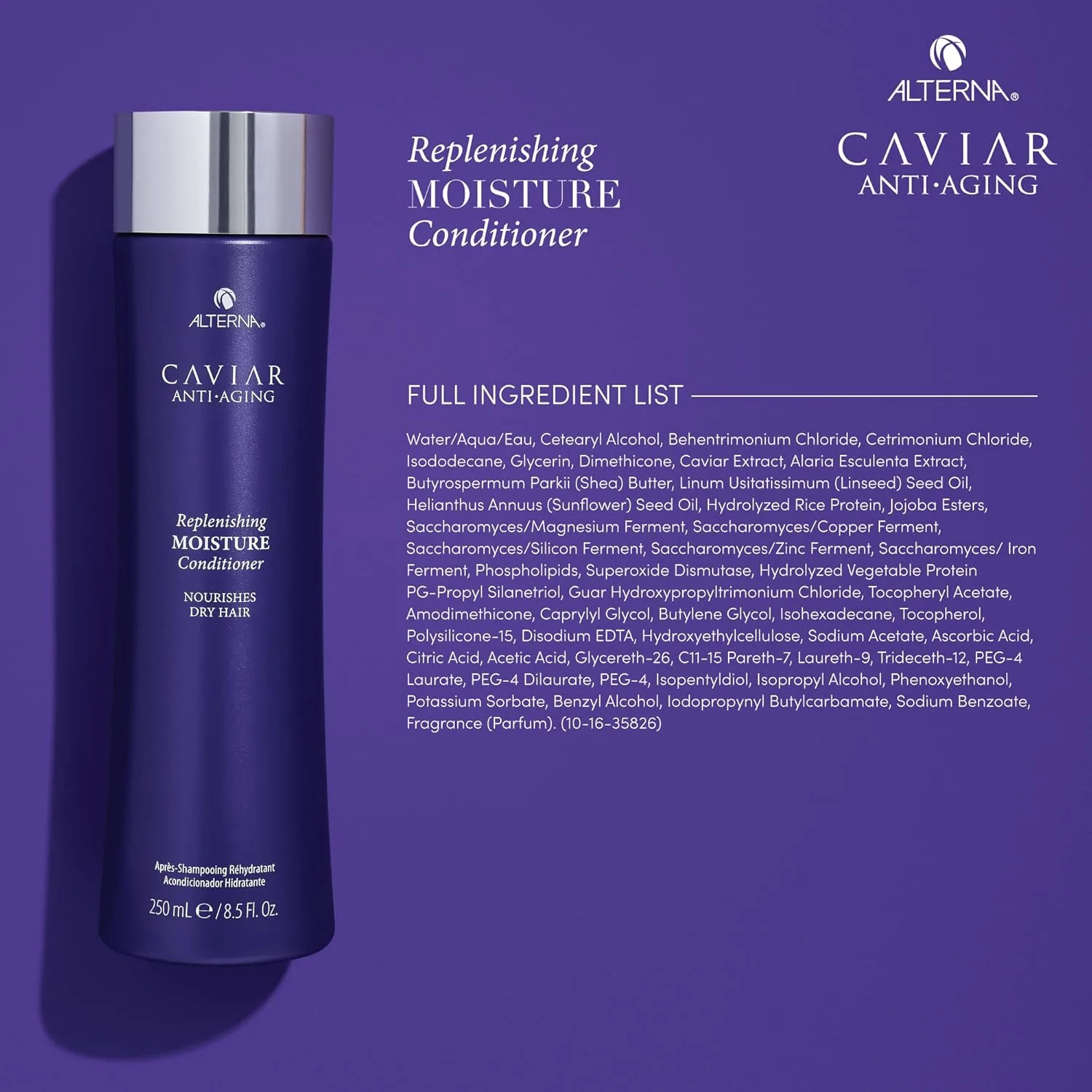 Увлажняющий кондиционер Alterna CAVIAR Anti-Aging Replenishing Moisture Conditioner | Для сухих, ломких волос | Защищает, восстанавливает и увлажняет | Без сульфатов — фото 4