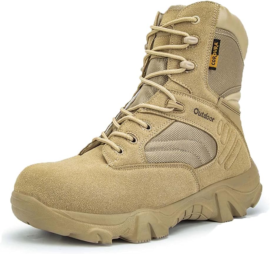 

Военные тактические ботинки Bitiger 18 см с дышащей легкой конструкцией, мужские армейские джунгли, пустынная обувь на щиколотку для мужчин, бежевый