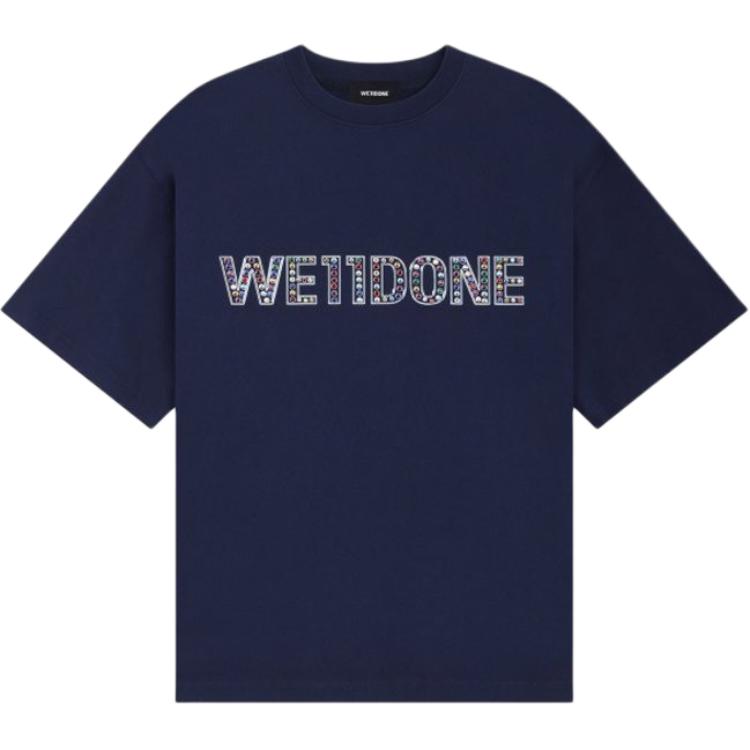 

WE11DONE Футболка унисекс темно-синяя, Синий, WE11DONE Футболка унисекс темно-синяя