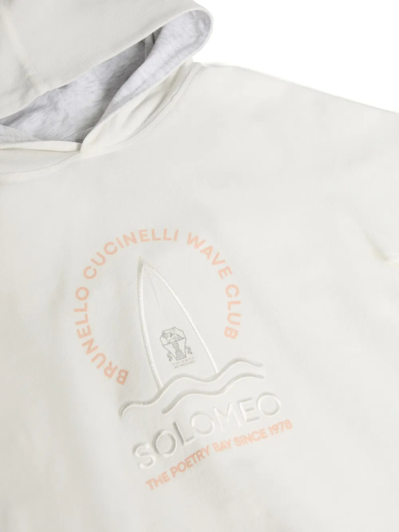 Детская толстовка с короткими рукавами Brunello Cucinelli Brunello Cucinelli Kids, нейтральный — фото 3