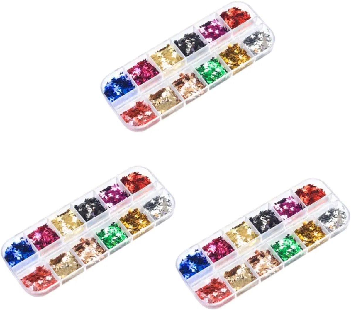 Набор из 3 коробок голографических блесток для ногтей FRCOLOR Frcolor, Colourful X 3 Pieces