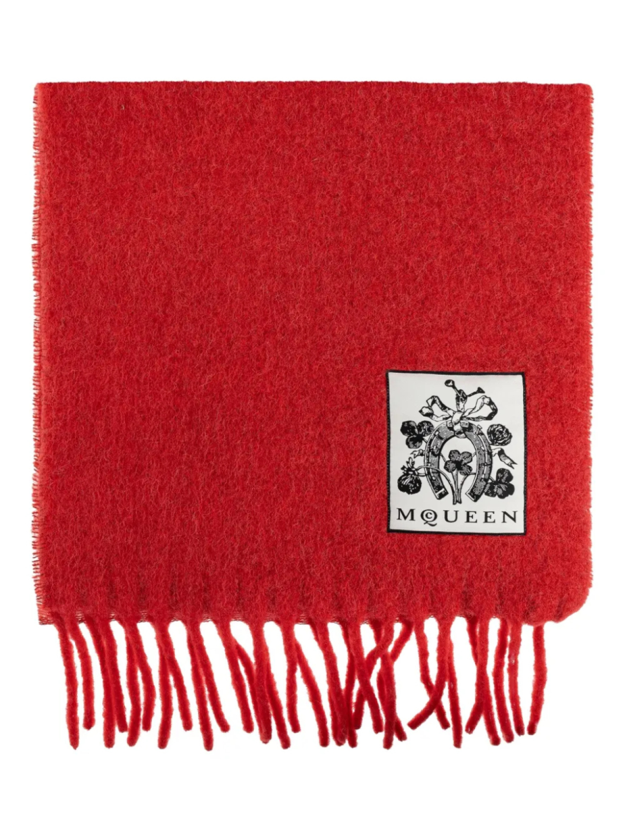 

Шарф из смесовой шерсти Alexander McQueen, красный