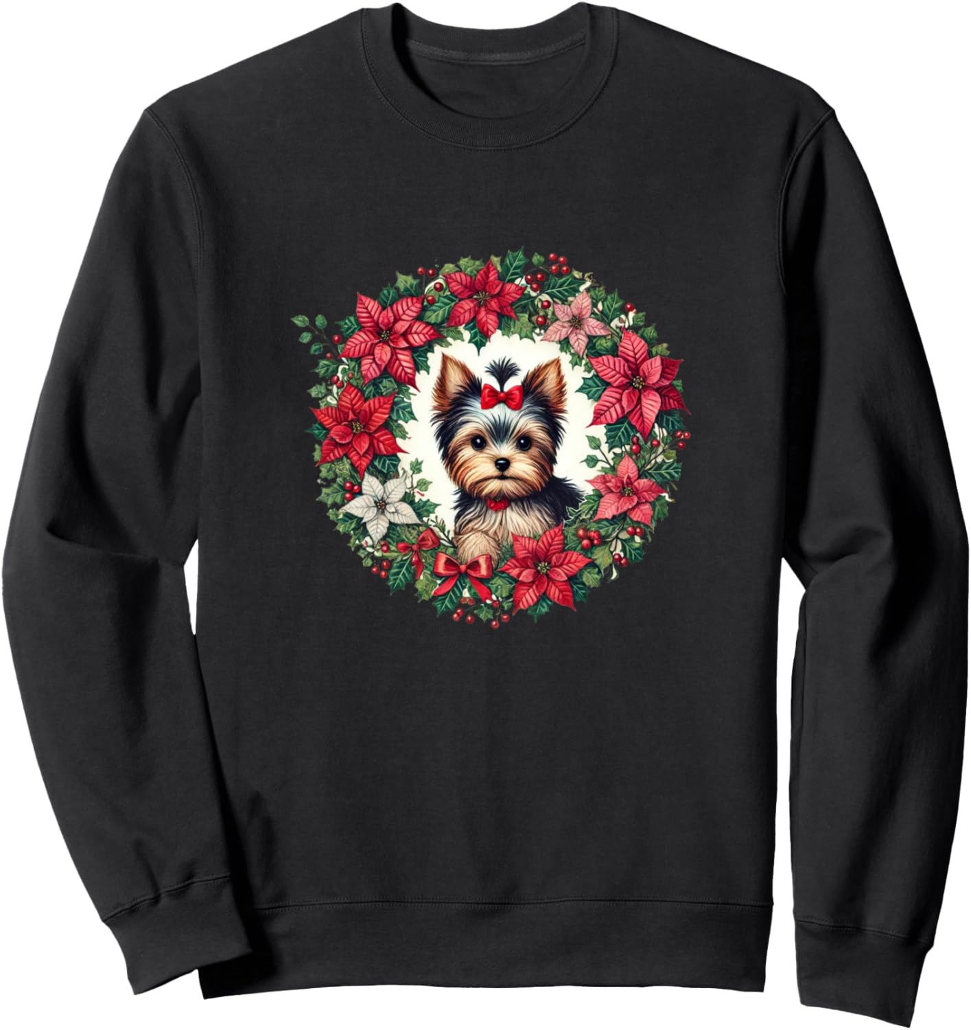 

Милая праздничная рождественская толстовка с изображением йоркширского терьера Vintage Snugg, черный