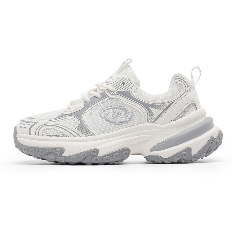 

Kinglake Влагопоглощающие и дышащие низкие массивные кроссовки унисекс белый бежевый серебристый, цвет White Beige Silver