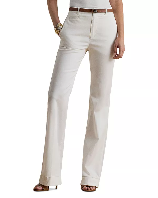 

Брюки-Чиносы из эластичного хлопка, расклешенные книзу Ralph Lauren, белый