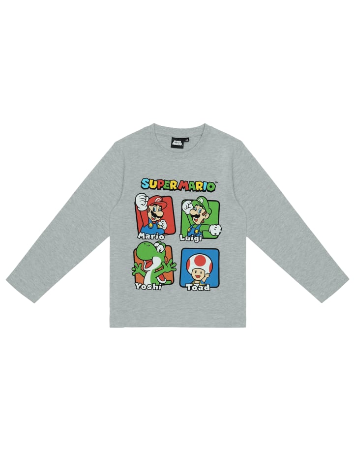 Пижама Super Mario с Марио, Йоши, Тоадом и Луиджи, серого цвета — фото 4
