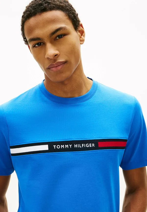 Футболка с принтом и вставкой на груди от hilfiger Tommy Hilfiger, Blue Orbit — фото 4