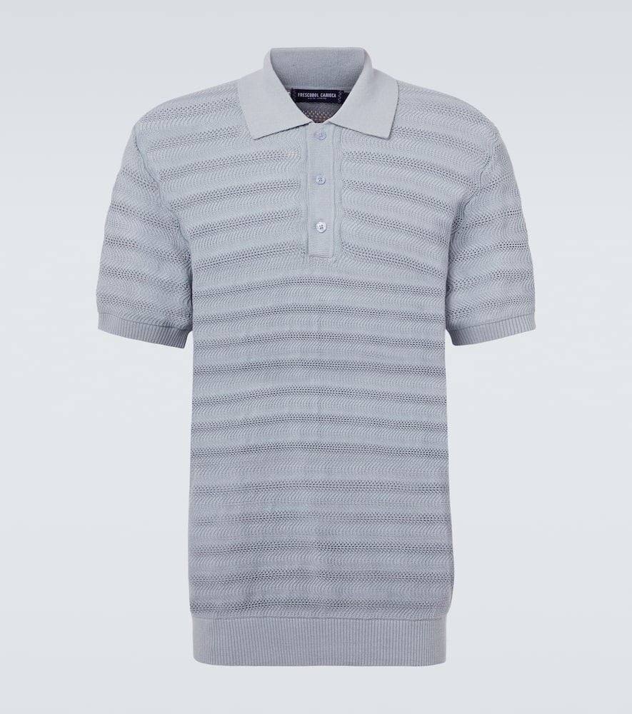 

Хлопковая поло Vidal в технике жаккард Frescobol Carioca, Coastal Blue