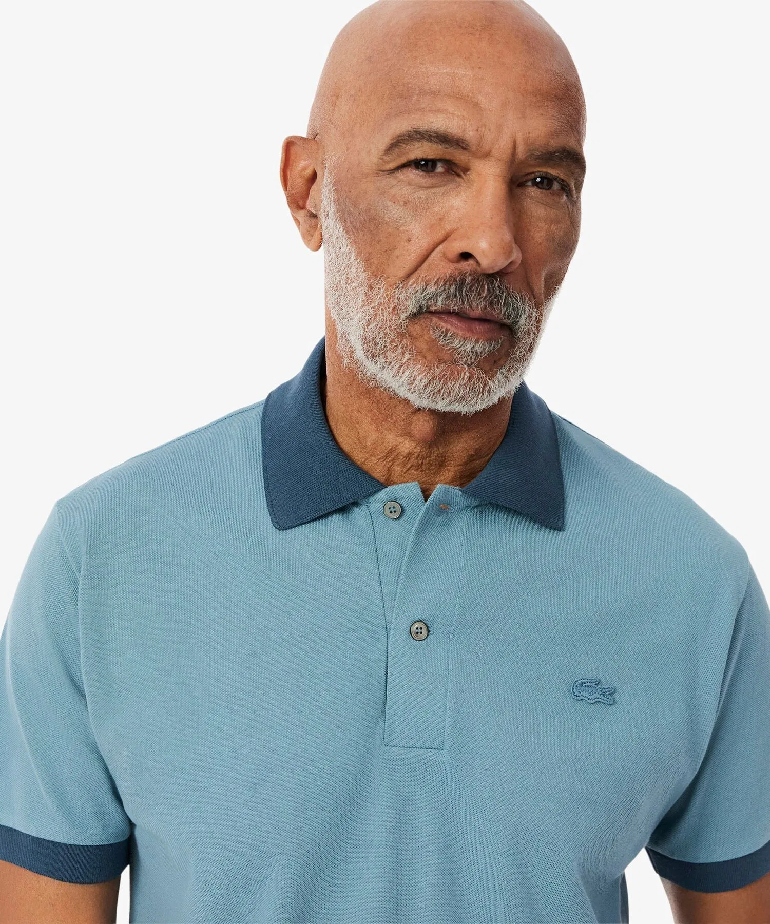 Рубашка-поло Lacoste L.12.12 Градиент, однотонная, синяя — фото 3