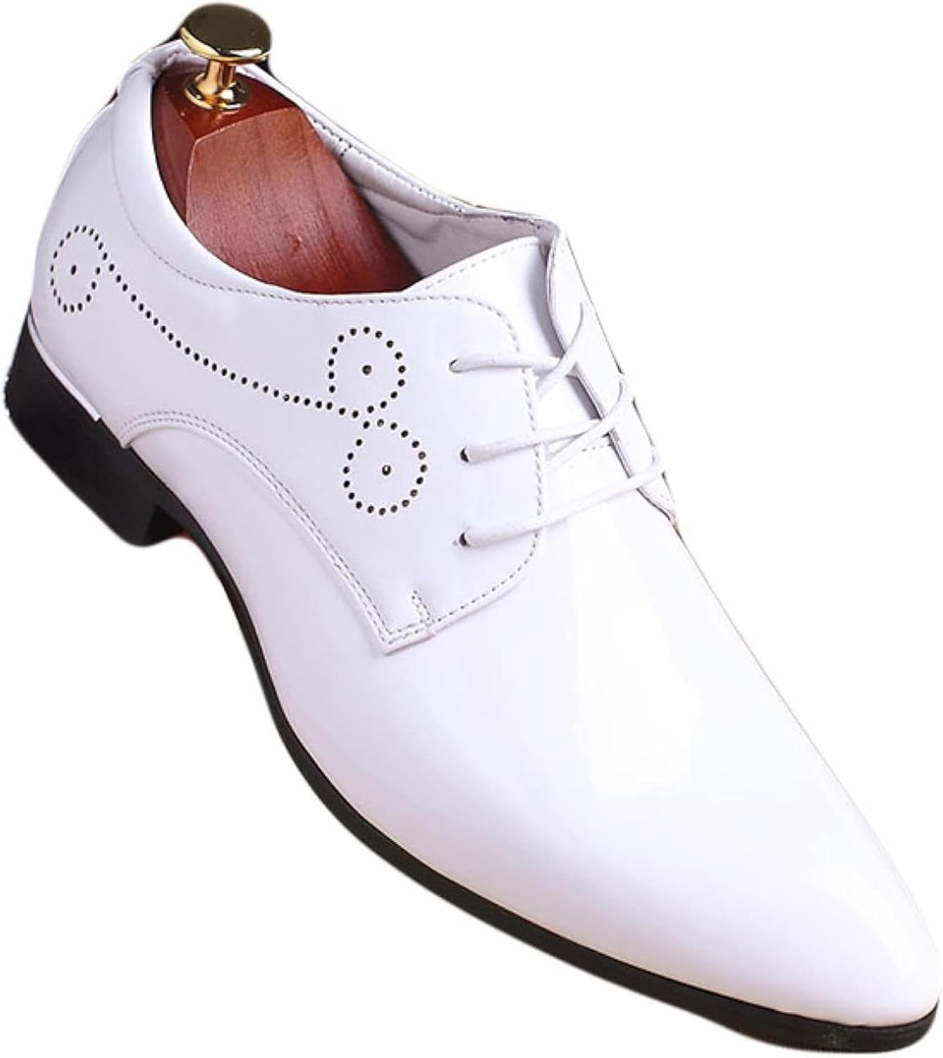 

Мужские туфли OXCOWNIU из лакированной кожи с острым носком, стильные оксфорды для свадебной вечеринки и официальных мероприятий, шнуровка, белый