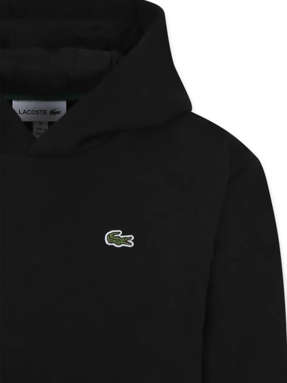 Хлопковая толстовка с капюшоном Lacoste Kids, черный — фото 3
