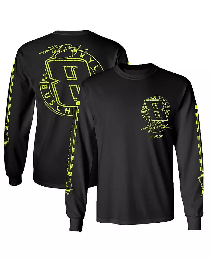 

Мужская черная футболка с длинным рукавом Kyle Busch Lifestyle Richard Childress Racing Team Collection
