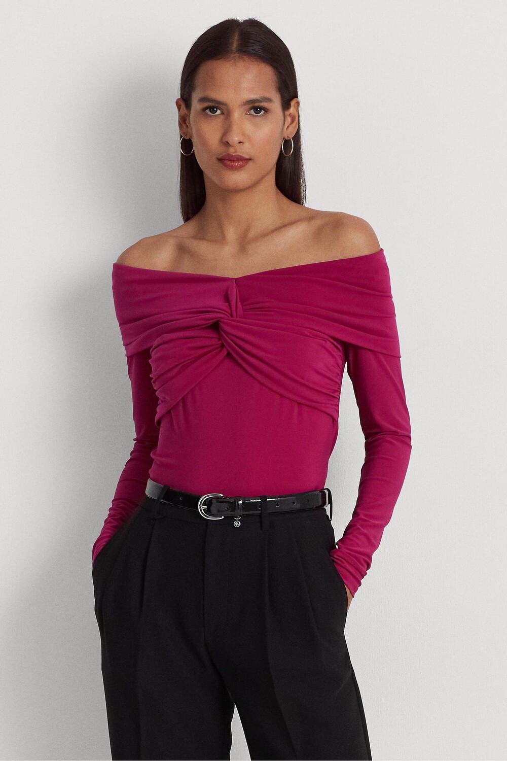 

Свитер из джерси с открытыми плечами Ralph Lauren Lauren Airlya Lauren Ralph Lauren, розовый