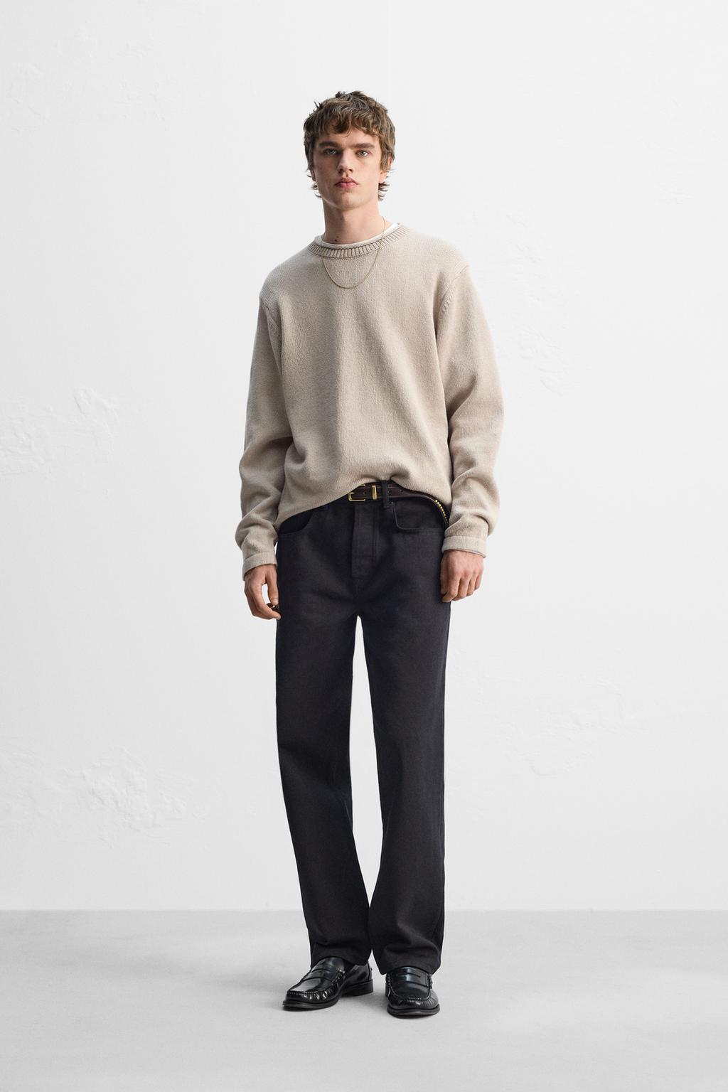 

Свитер с отложными деталями ZARA, бежевый