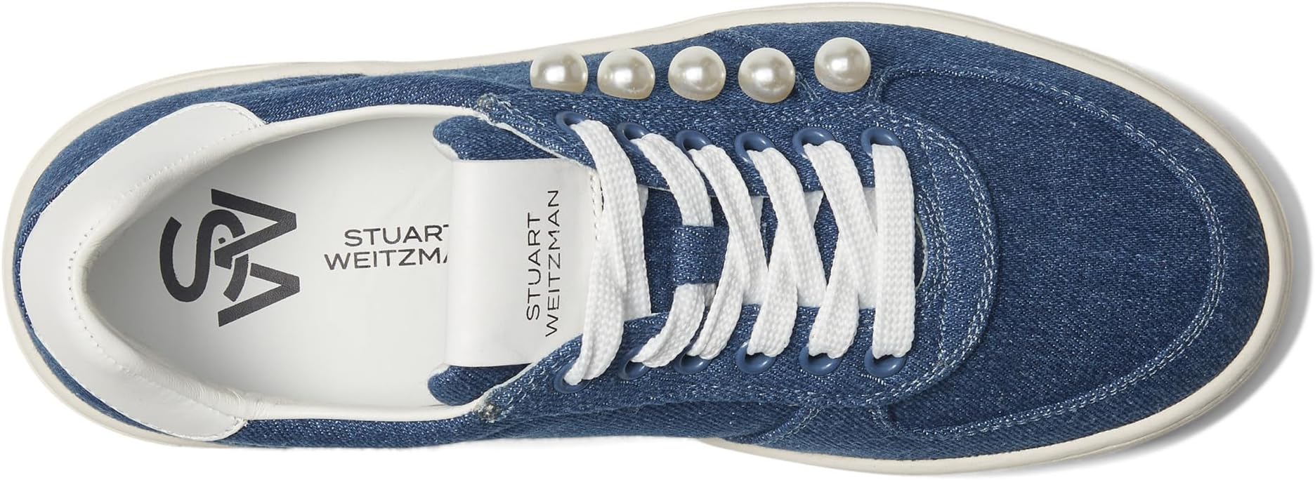 Кроссовки Stuart Weitzman Courtside Pearl Sneaker, цвет Washed/White — фото 2