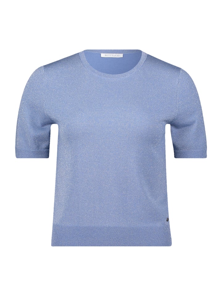 

Тонкий трикотажный свитер с люрексом синего цвета BETTY & CO