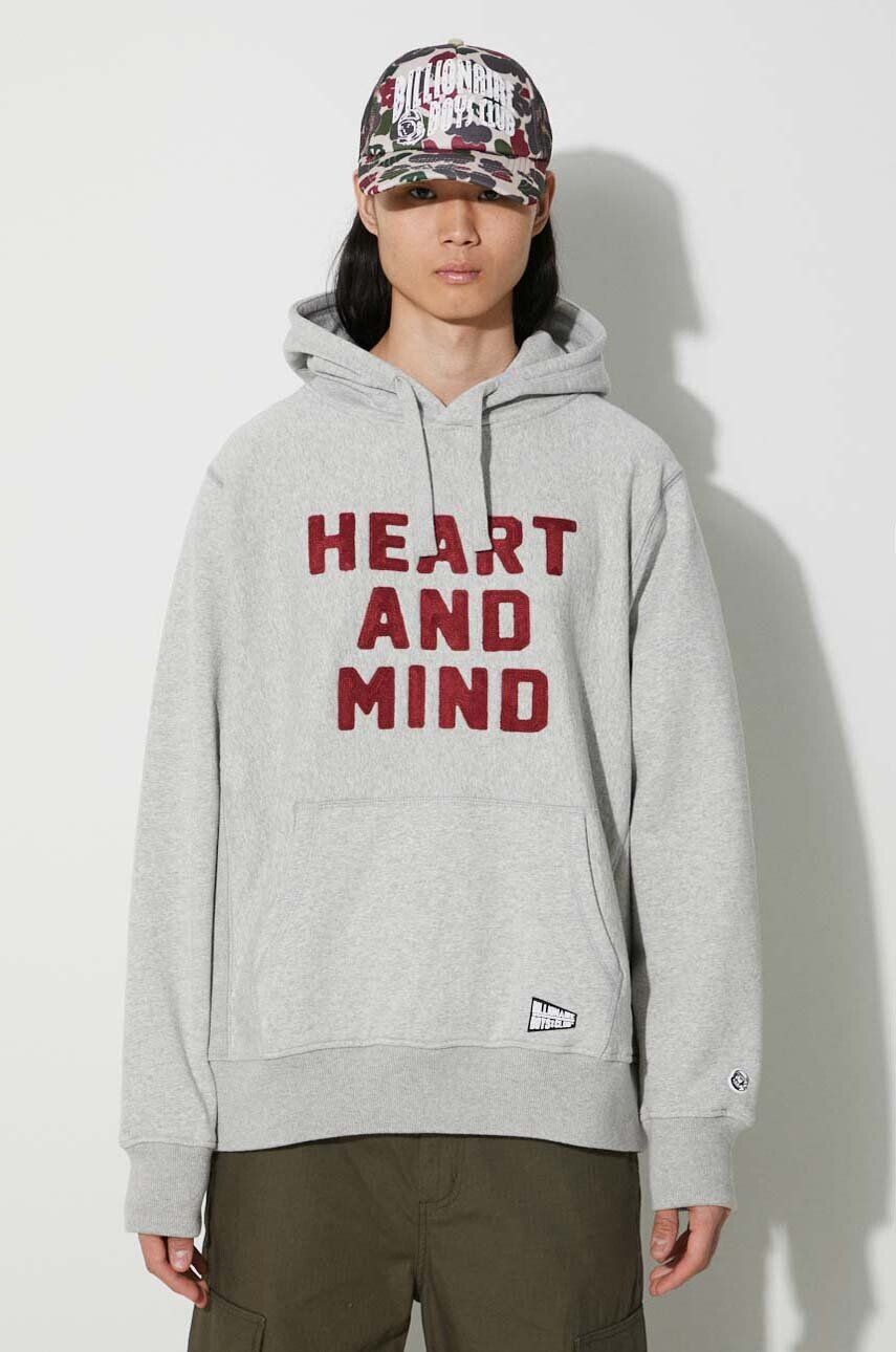 

Хлопковая толстовка Heart and Mind Popover Billionaire Boys Club, серый