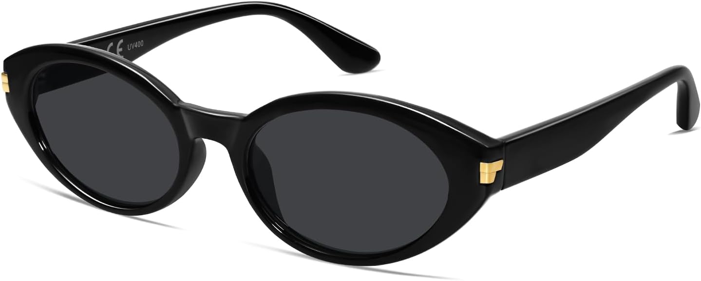 

Поляризованные ретро-солнцезащитные очки VANLINKER овальной формы для женщин и мужчин с маленьким лицом, винтажные очки 90-х годов VL9850, C1-polarized Grey Lens/Black Frame