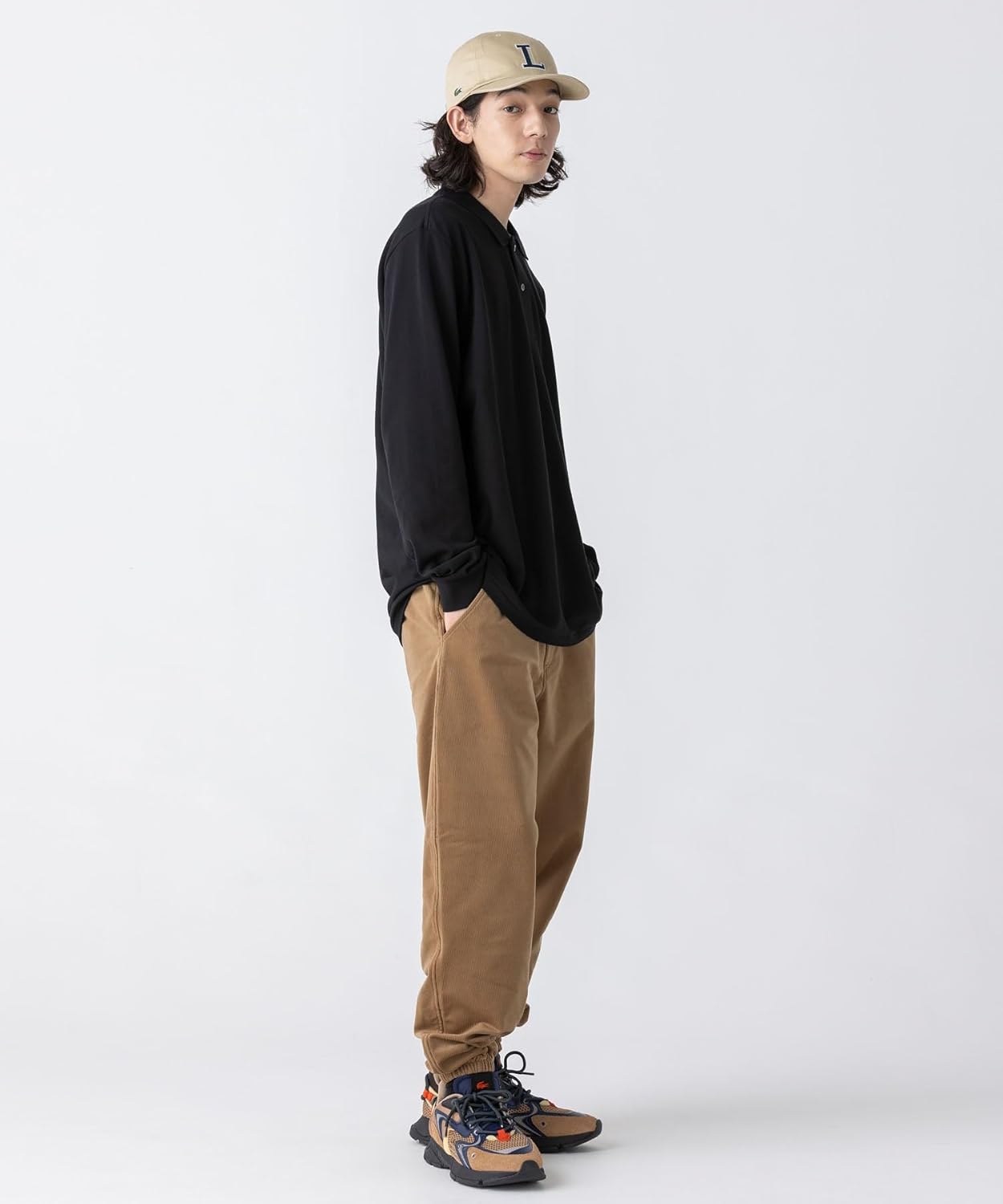 Официальная поло-рубашка Lacoste Original Fit с длинным рукавом, модель L1312, черный — фото 4