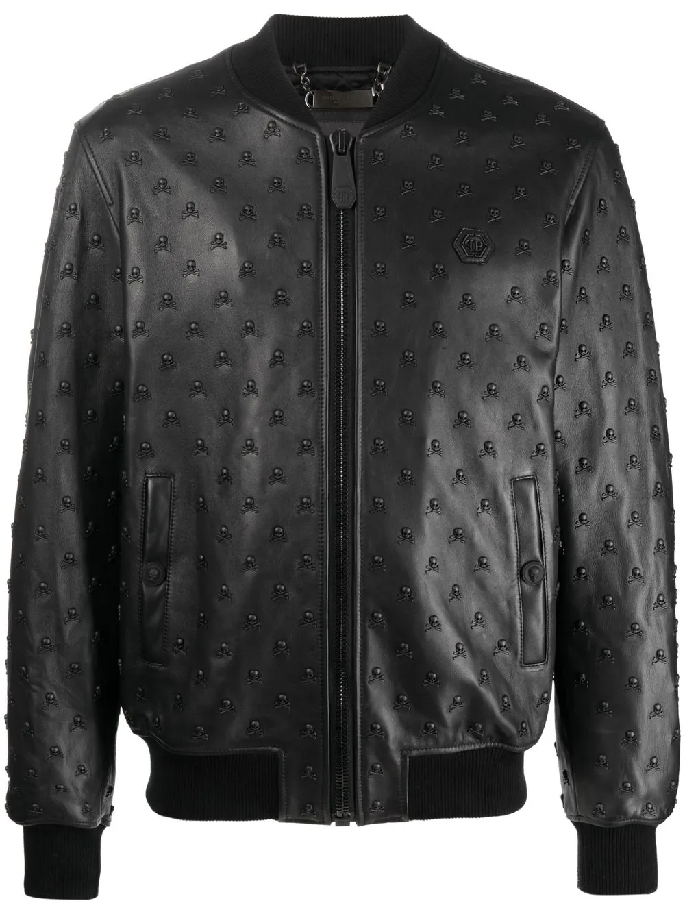 

Кожаный бомбер Philipp Plein, черный