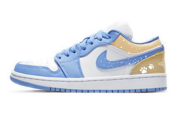 

Кроссовки Air JORDAN 1 Vintage Basketball Shoes Women's Low-Top Blue White, синий