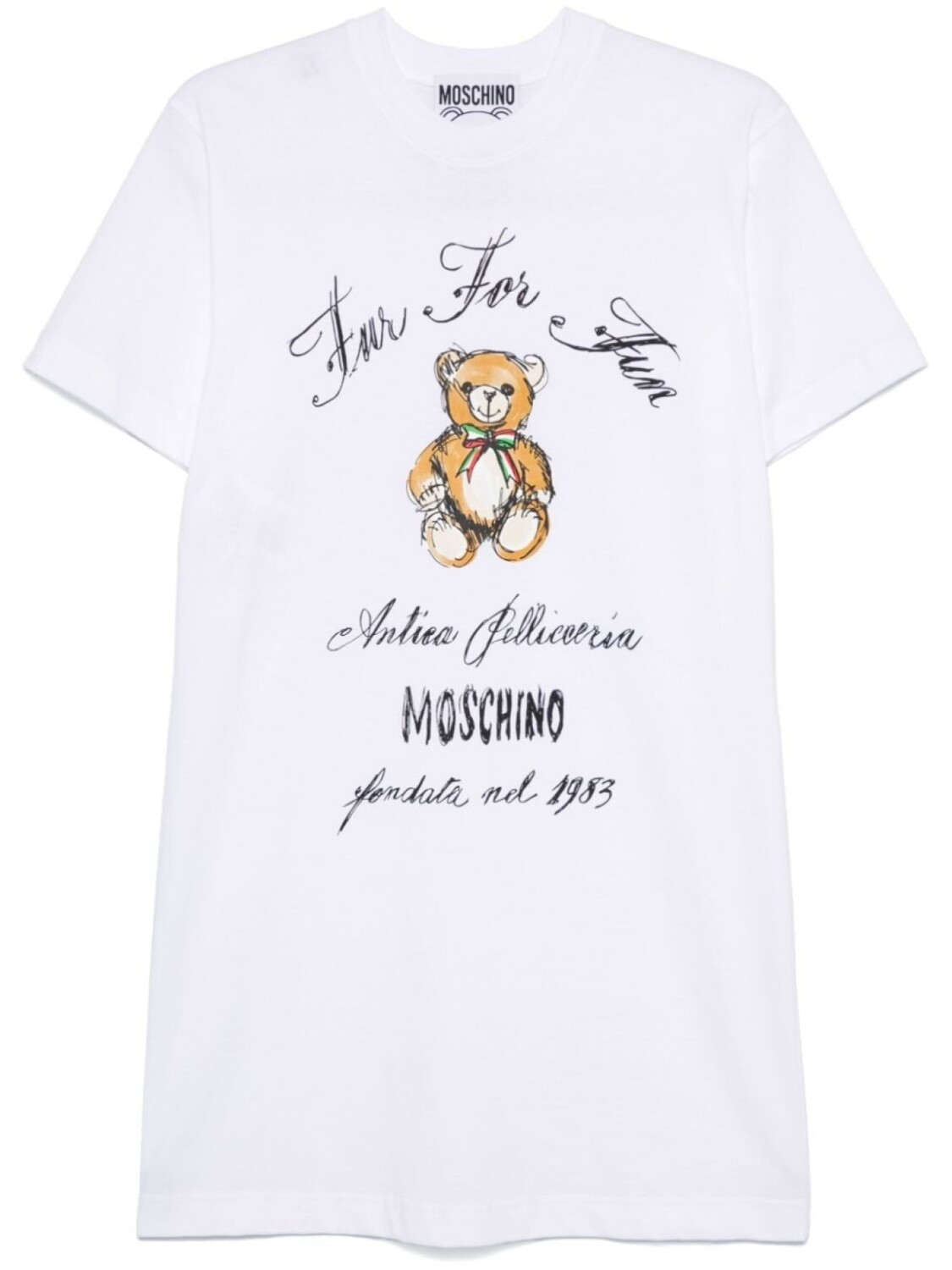 

Мини-платье с принтом Moschino Teddy-Bear, белый