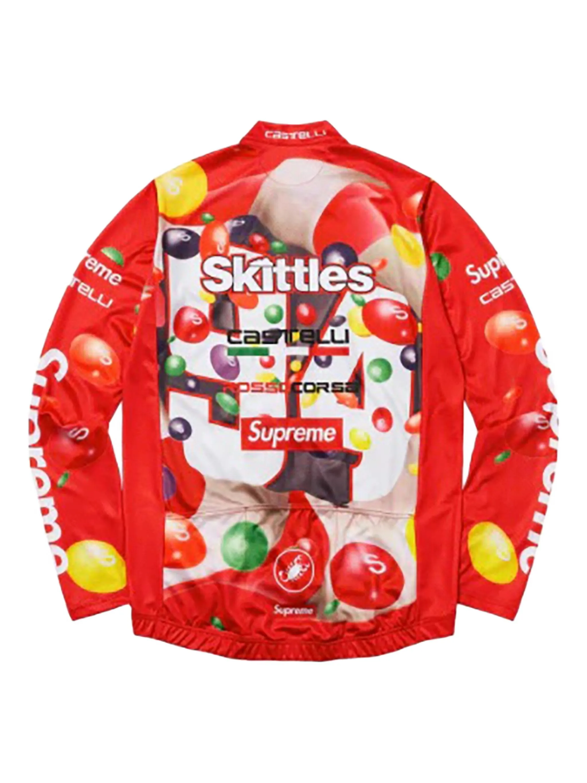 Облегающий бомбер с длинными рукавами из коллаборации с Skittles x Castelli Supreme, красный — фото 2