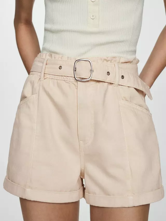 

Шорты Mango Delia Utility, цвет light beige