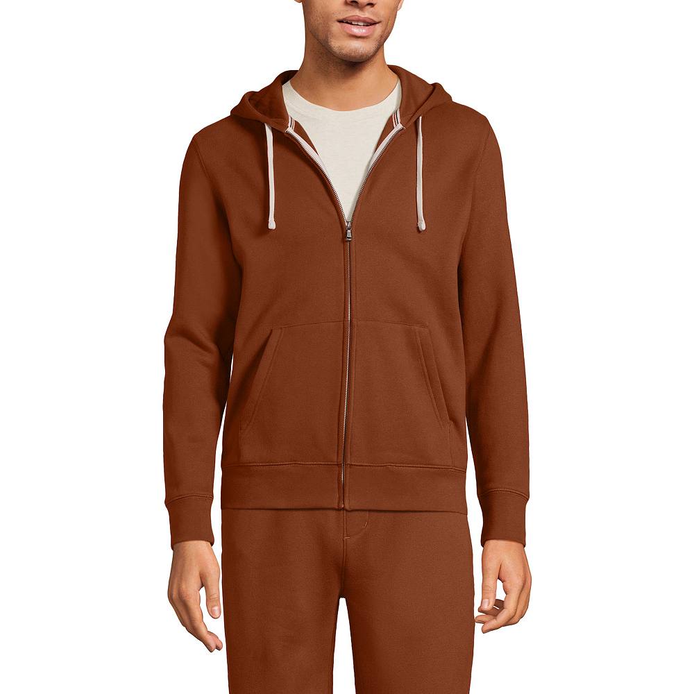 

Мужская толстовка на молнии с длинными рукавами Lands' End Serious Sweats, цвет Dark Auburn Brown