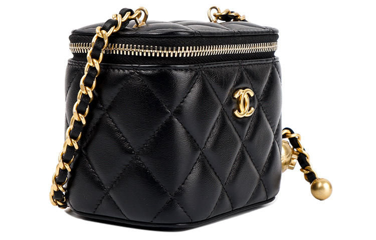 Маленькая золотая сумка через плечо из овчины для женщин black CHANEL, Box(Set+Box) — фото 3