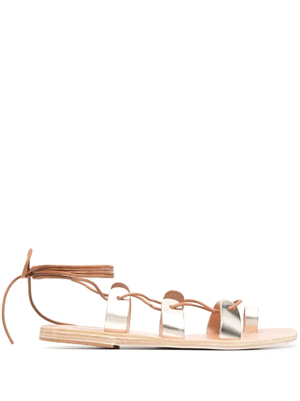 Сандалии Alcyone со шнуровкой Ancient Greek Sandals, металлик