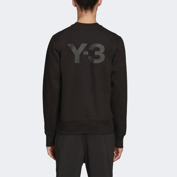 Толстовка men's y-3 ss21 logo printing round neck black Adidas, черный — фото 4