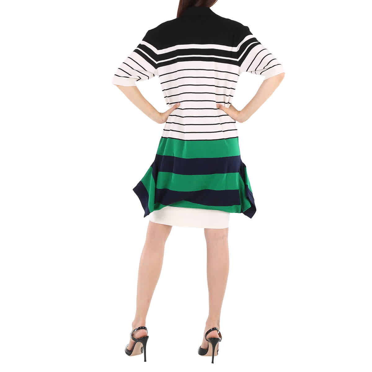 Burberry Ladies Logo Graphic Reconstructed Polo Shirt Dress, белый — фото 2