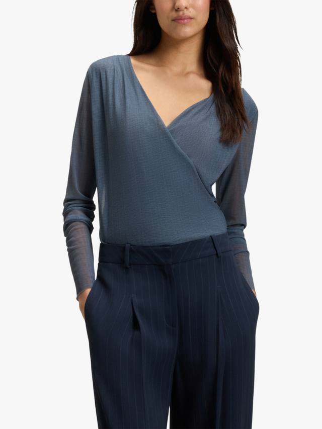 

BOSS Edriba топ с запахом HUGO BOSS, Open Blue