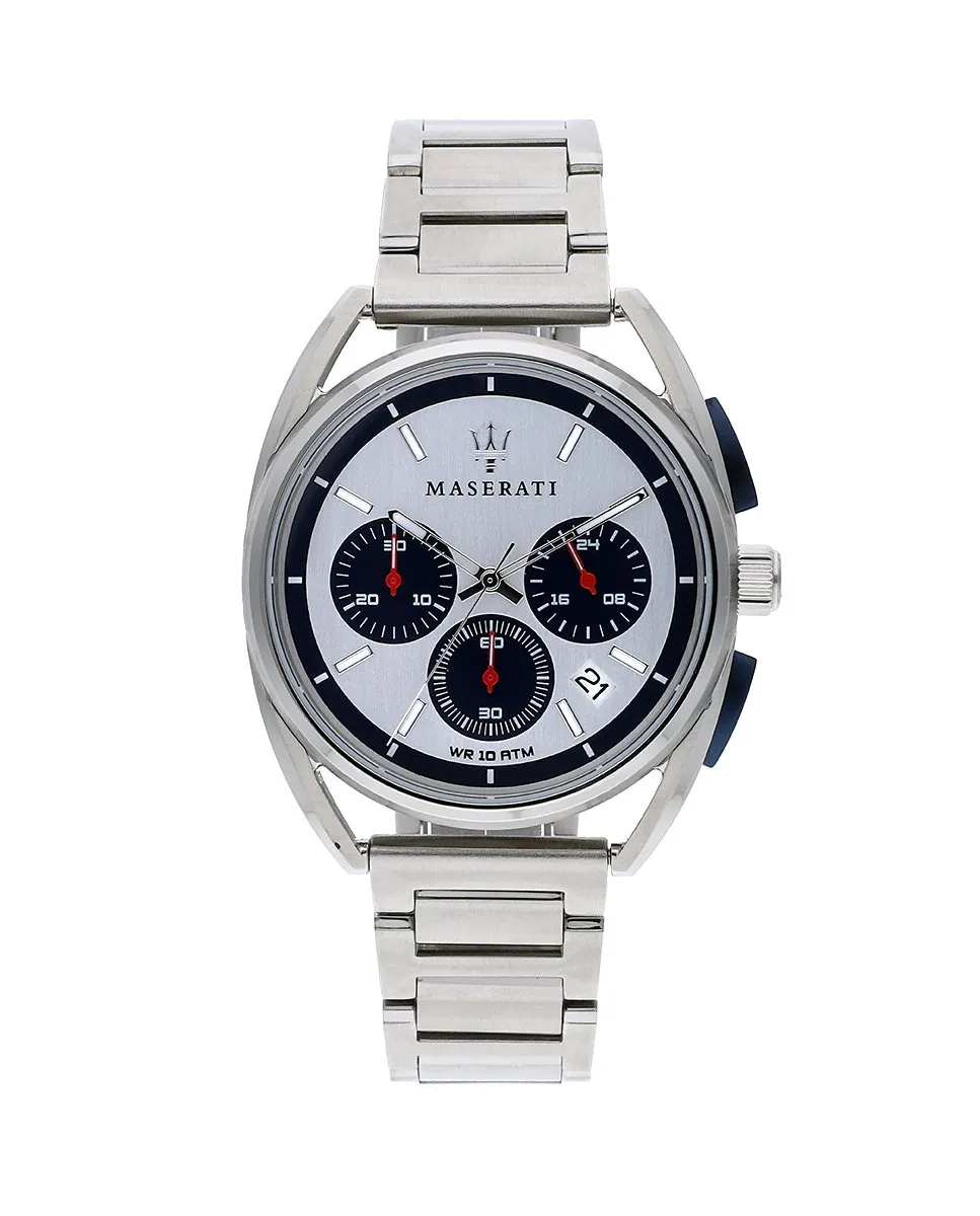 

Trimarano R8873632001 мужские часы из стали и стального ремешка Maserati, серебряный
