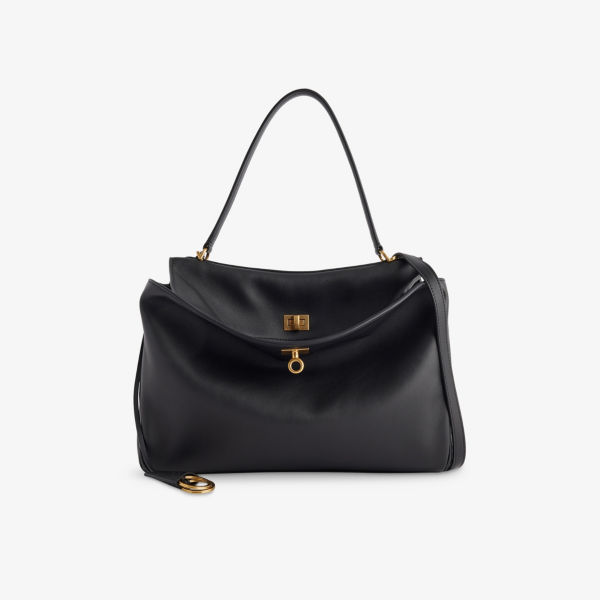 

Кожаная сумка-баул Balenciaga Rodeo с верхней ручкой, черный