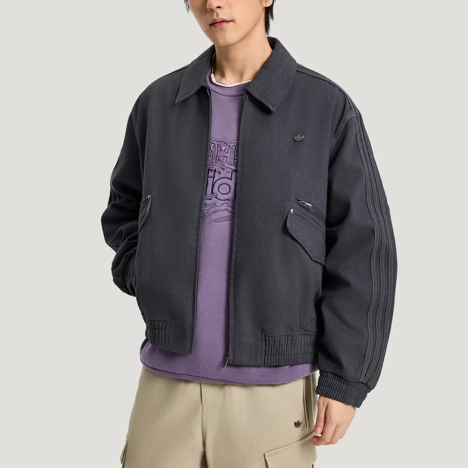 Мужская куртка woven Adidas Originals, Carbon Gray — фото 4