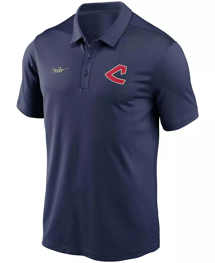 Мужская поло с логотипом франшизы Cleveland Indians из коллекции Cooperstown, цвет navy Nike — фото 3