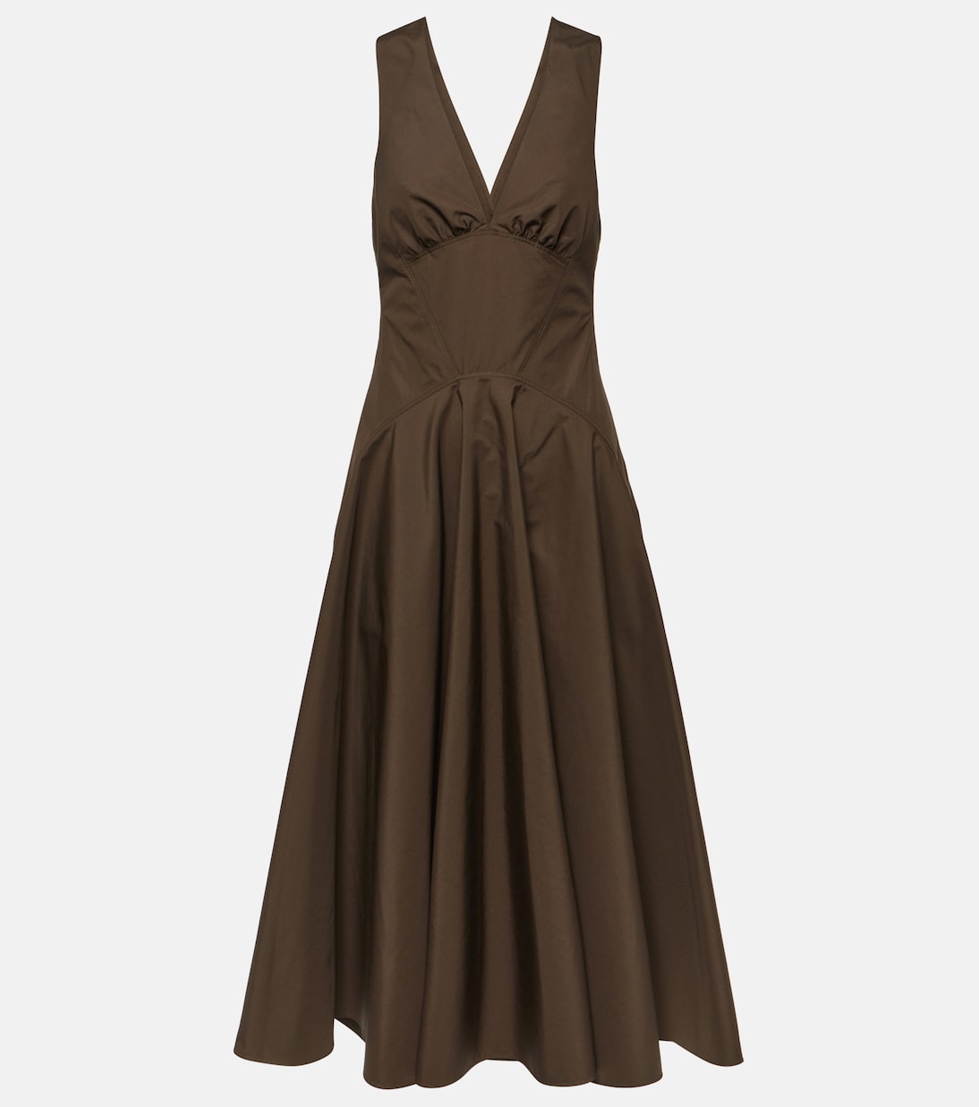 

Платье миди из хлопкового поплина Alaïa, Cafe