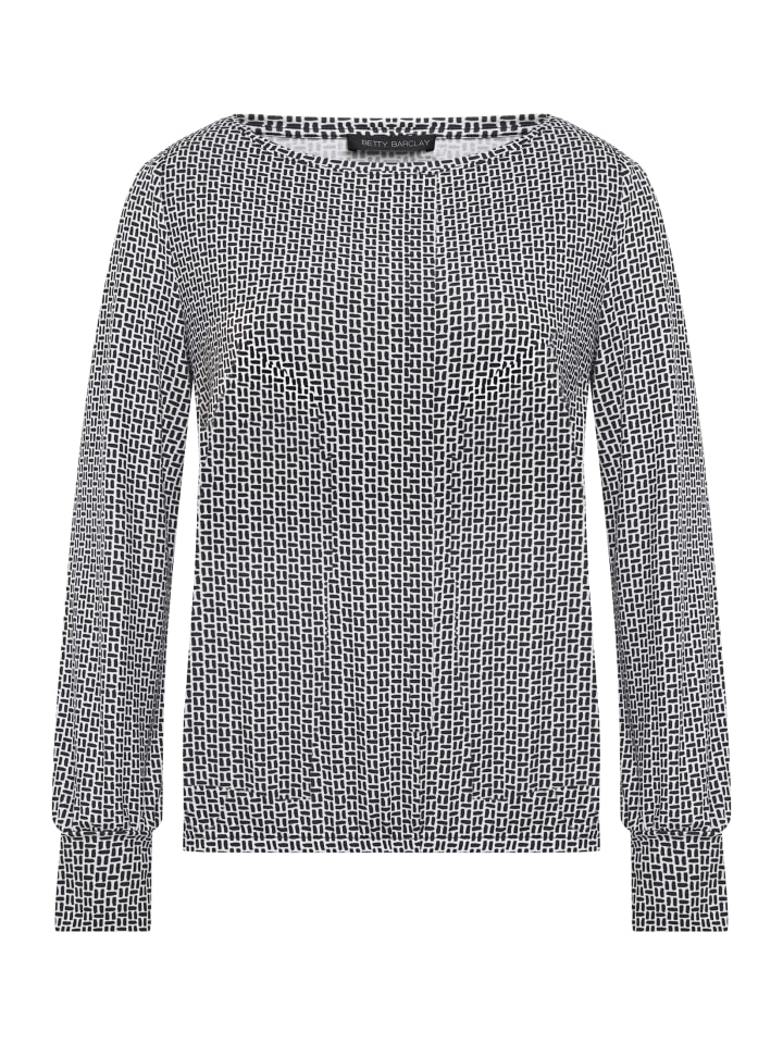 

Betty Barclay Повседневная футболка с эластичным поясом, бело-черного цвета, Черный, Betty Barclay Повседневная футболка с эластичным поясом, бело-черного цвета