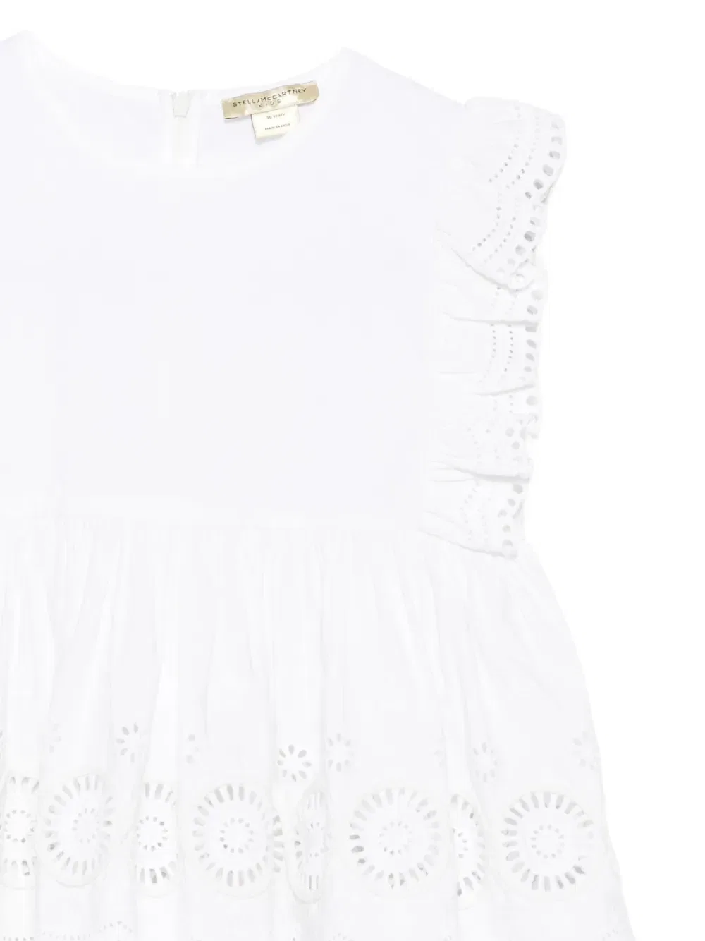 Топ Broderie-anglaise с оборками на рукавах Stella Mccartney Kids, белый — фото 3