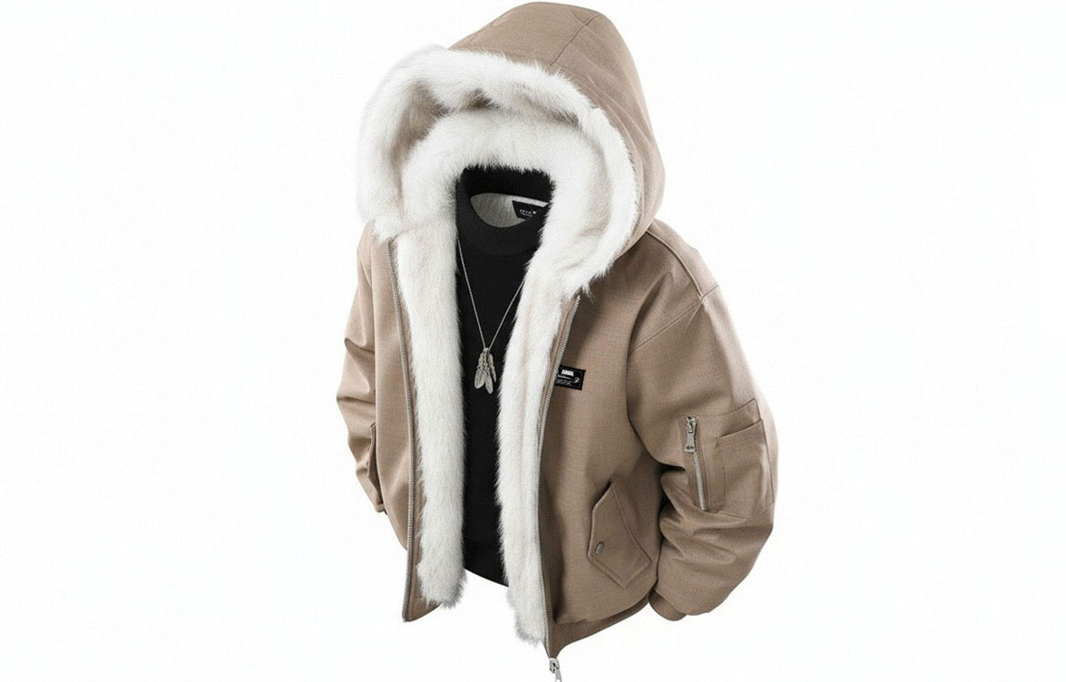 

Пуховик Unisex с капюшоном и флисовой подкладкой ZIAREL, светло-коричневый[removable logo]