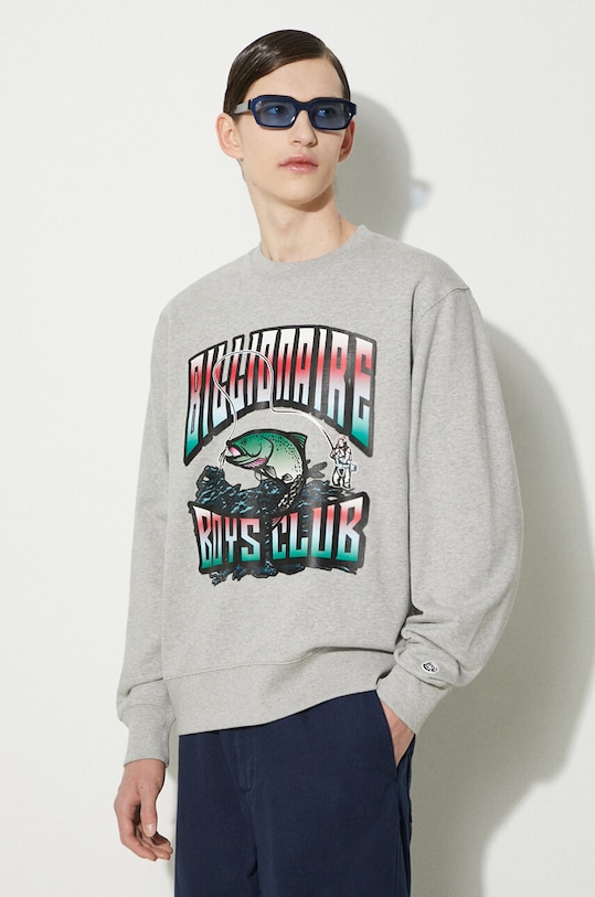 

Хлопковая толстовка Big Catch Crewneck Billionaire Boys Club, серый