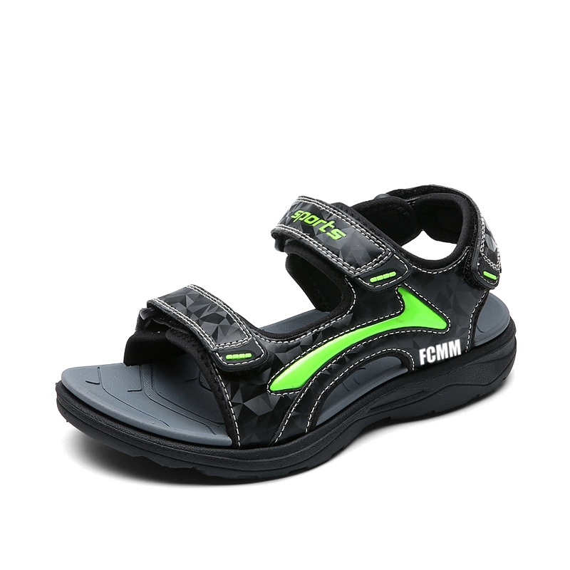

Сандалии детские, нескользящие, быстросохнущие, низкие FCMM, черный/зеленый