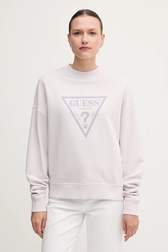

Хлопковая толстовка Guess Originals, фиолетовый