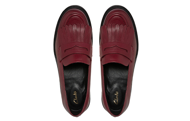 Туфли женские на платформе с низким верхом, серо-коричневые Clarks — фото 3