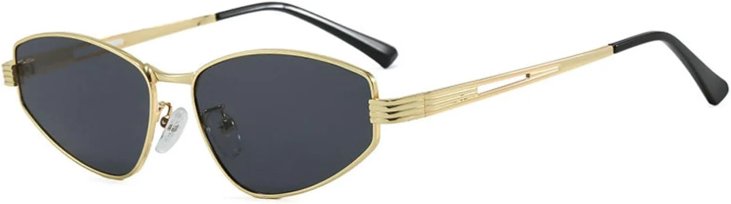 

Солнцезащитные очки Willochra в металлической оправе «кошачий глаз» для женщин и мужчин, винтажные, модные, стильные, черные, с защитой от УФ-излучения UV400, C2