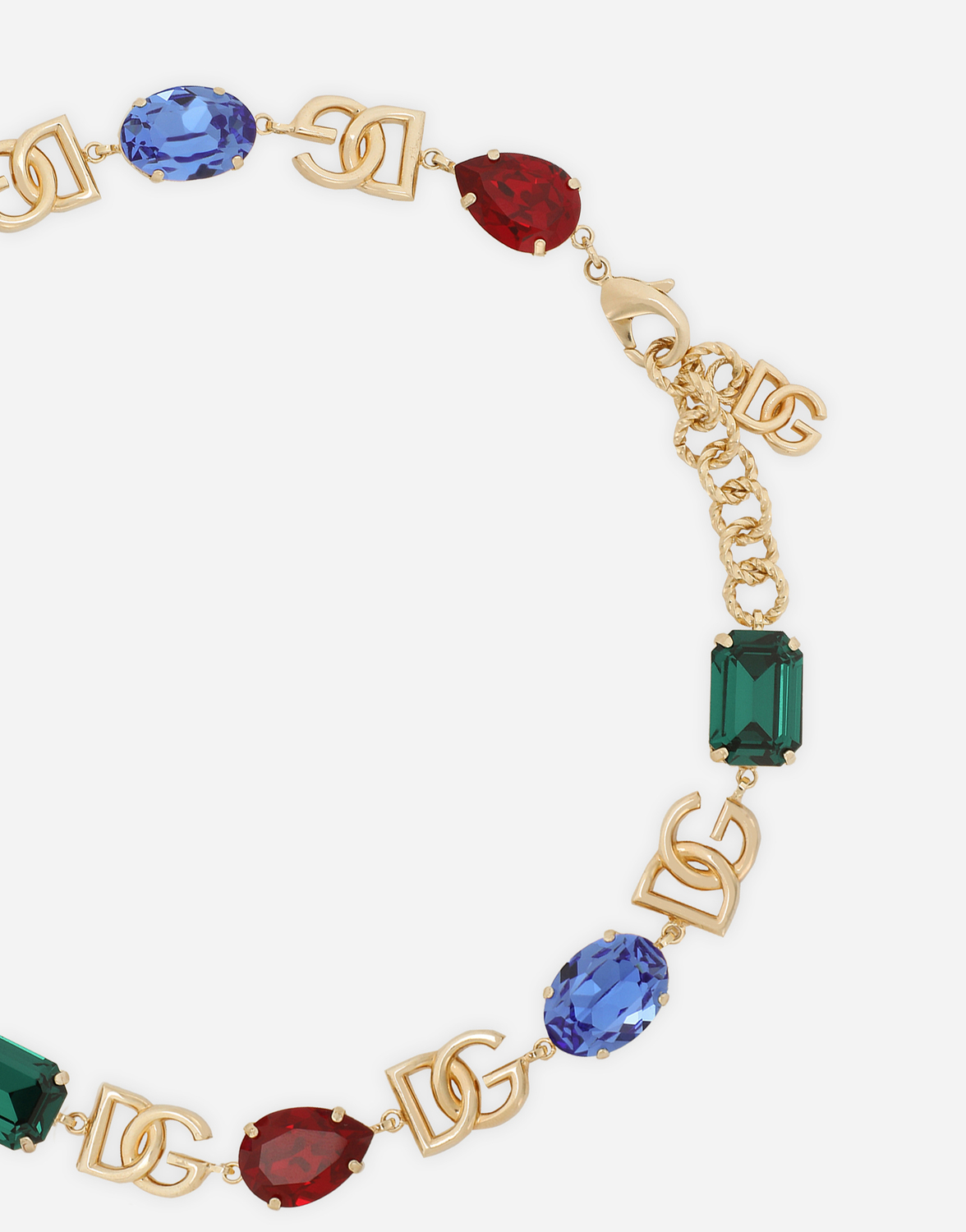 Ожерелье с логотипом dg и разноцветными кристаллами Dolce & Gabbana, мультиколор — фото 3