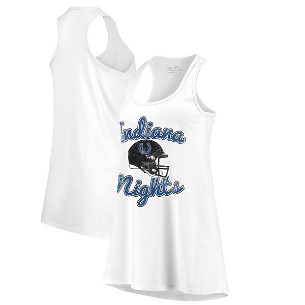 

Женский белый топ racerback Indianapolis Colts Indiana Nights Alternate Majestic Threads